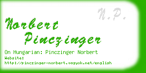 norbert pinczinger business card